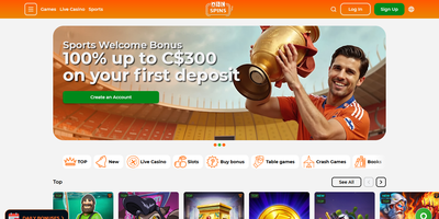 AllSpins websted forhåndsvisning