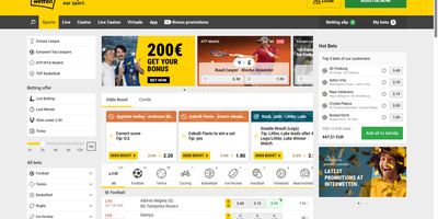 Interwetten websted forhåndsvisning