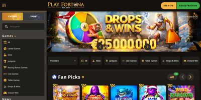 Play Fortuna nettsted forhåndsvisning