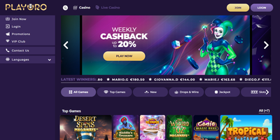 Prévia do site de Playoro